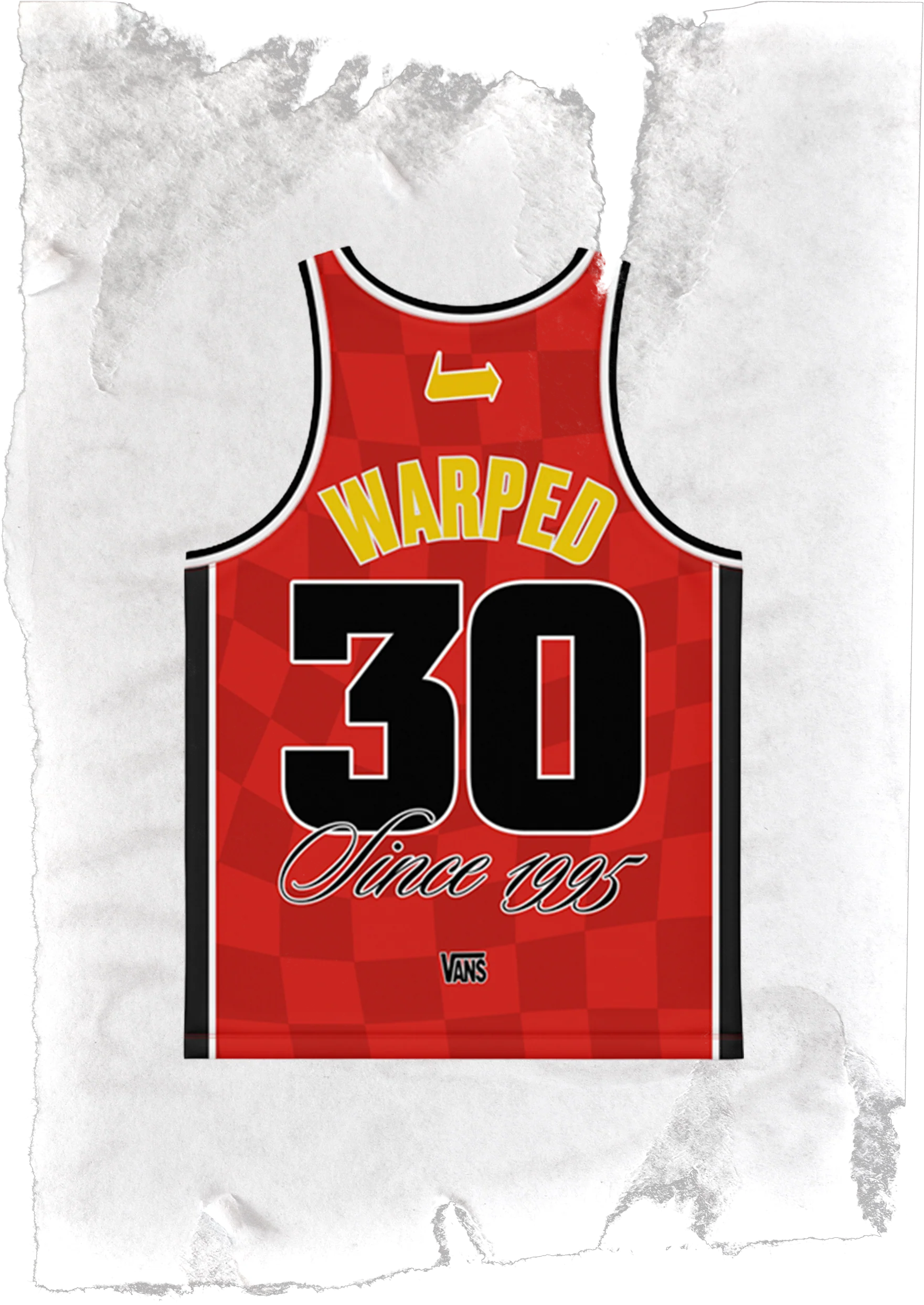 Checkered Red Basketball Jersey - Image 3